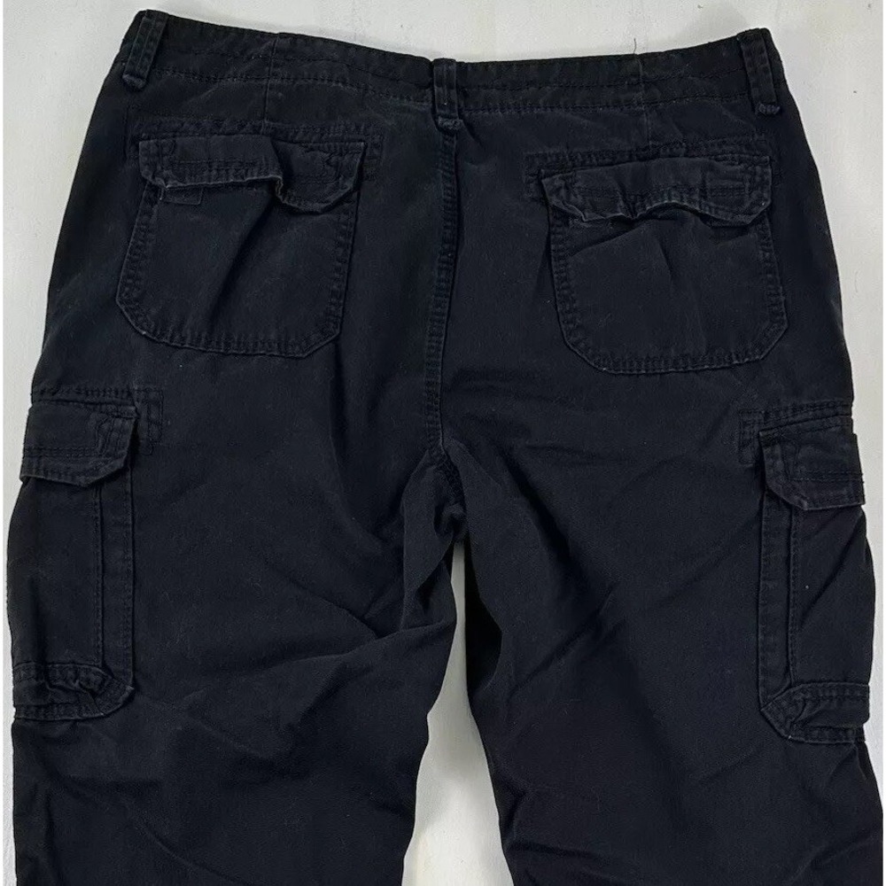 VTG UNIONBAY baggy Black Cargo Pants actual 43x31 Gorpcore‎ Grunge Skater Y2K